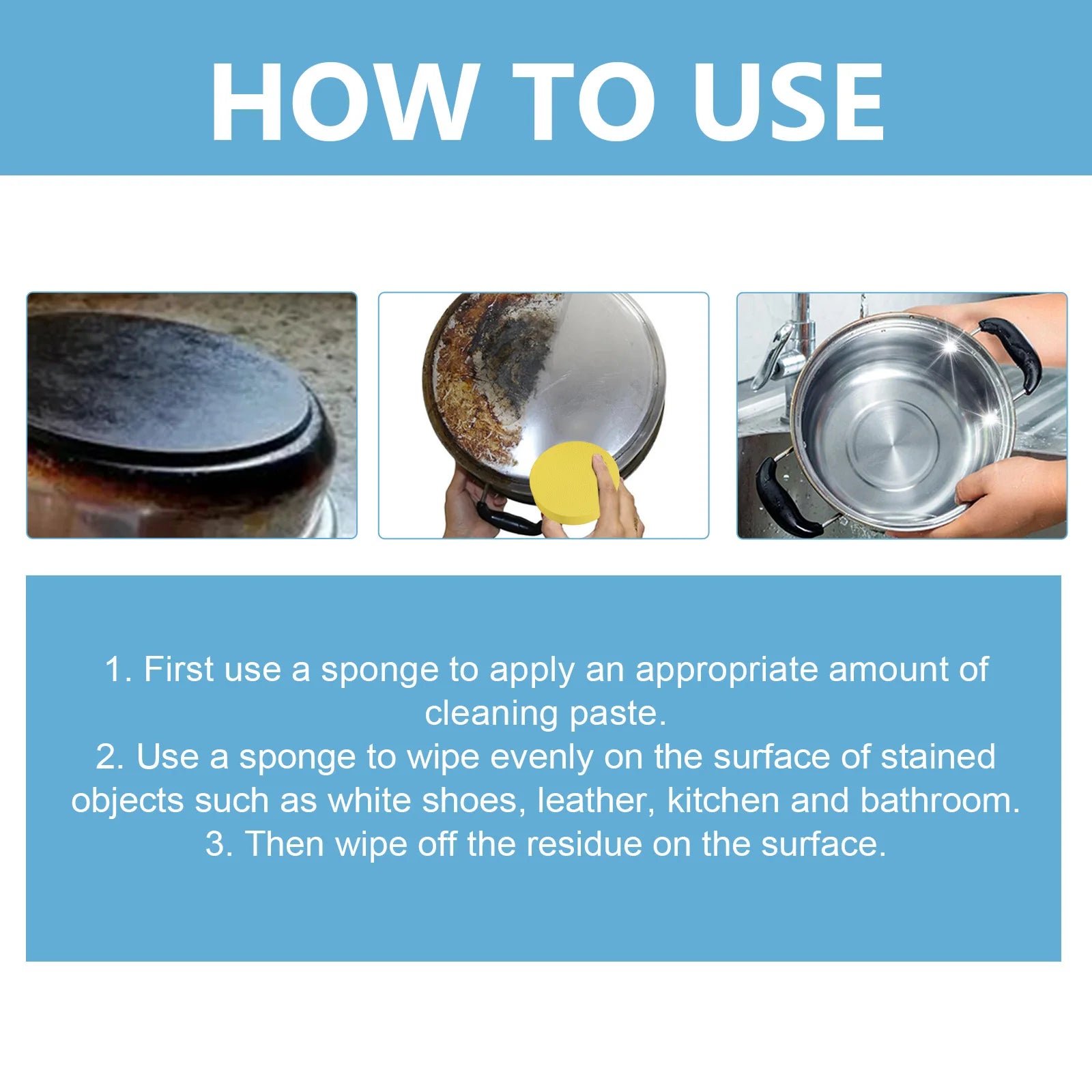 Jakehoe Multi-functional cleaning cream can easily clean kitchen grease scale cleaner Powerful bathroom glass cleaner