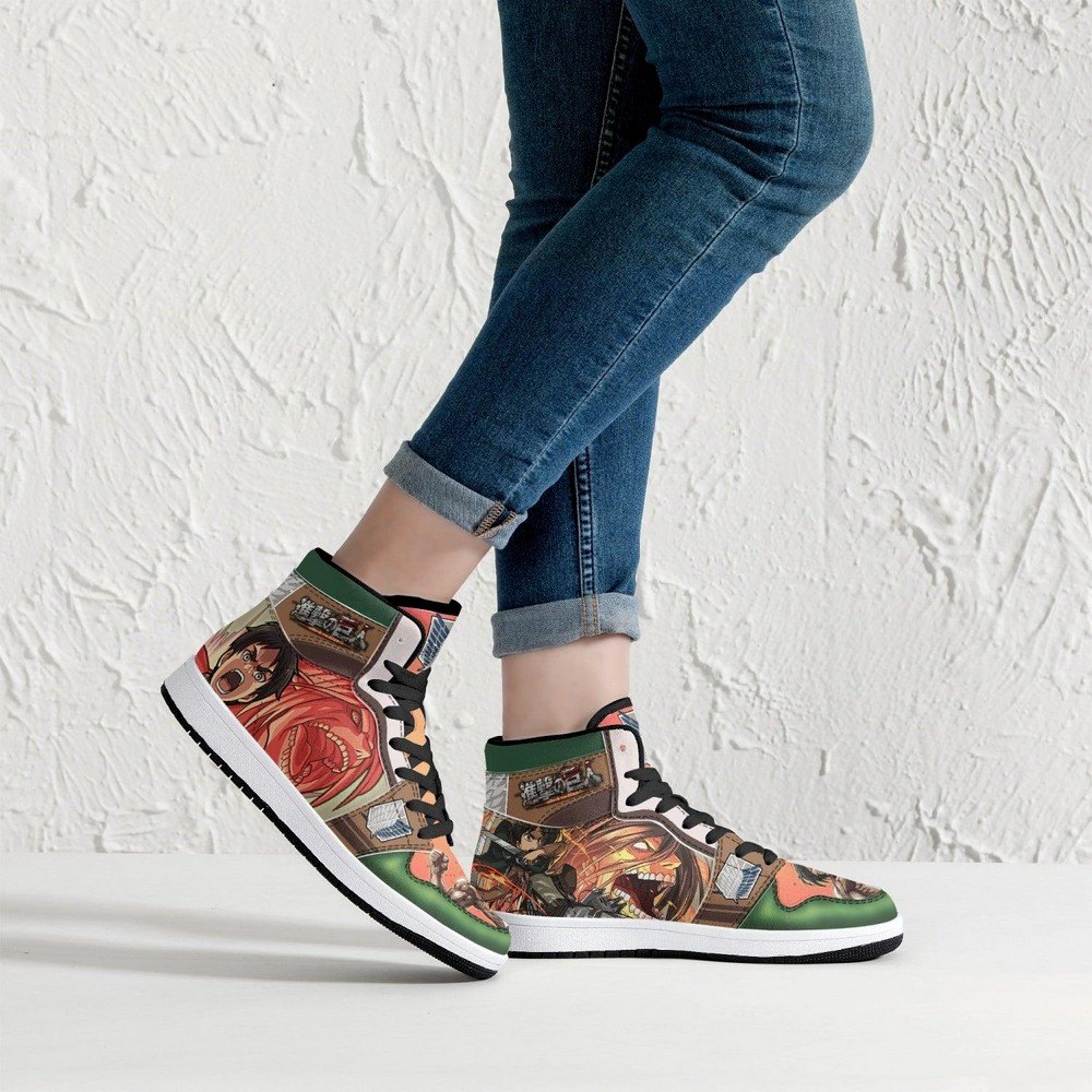 Eren Yeager Titan Transformation Shingeki No Kyojin JD1 High Top Shoes